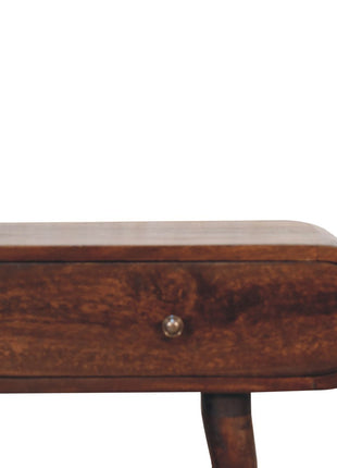 Light Walnut Curved Edge Console Table