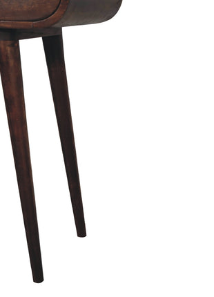 Light Walnut Curved Edge Console Table