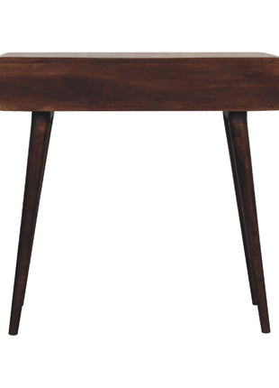 Light Walnut Curved Edge Console Table