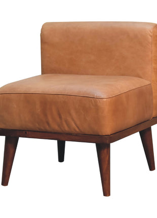 Fußhocker mit Rückenlehne in Braun mit Buffalo-Muster
