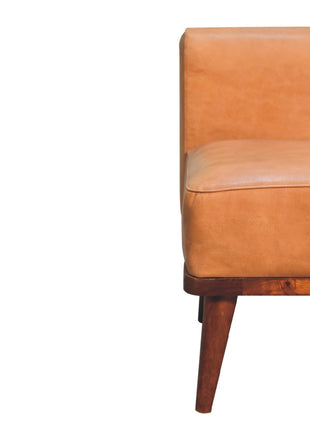 Fußhocker mit Rückenlehne in Braun mit Buffalo-Muster