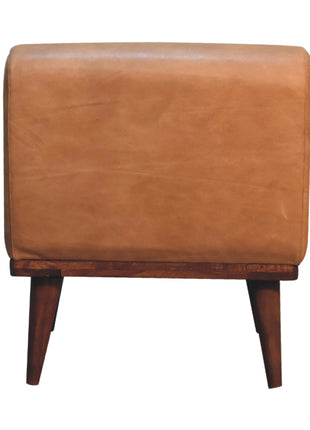 Fußhocker mit Rückenlehne in Braun mit Buffalo-Muster