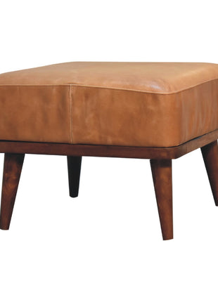 Tan Buffalo Leather Tan Footstool