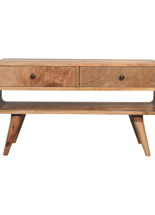 Reverse Curve Oak-ish Media Unit