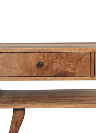 Reverse Curve Oak-ish Media Unit