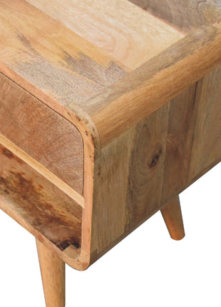 Reverse Curve Oak-ish Media Unit