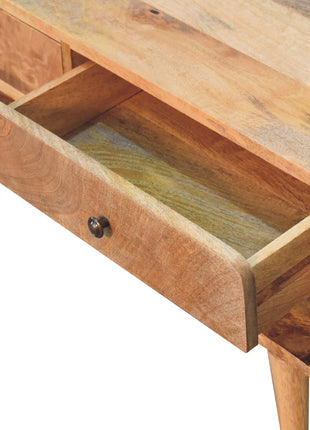 Reverse Curve Oak-ish Media Unit