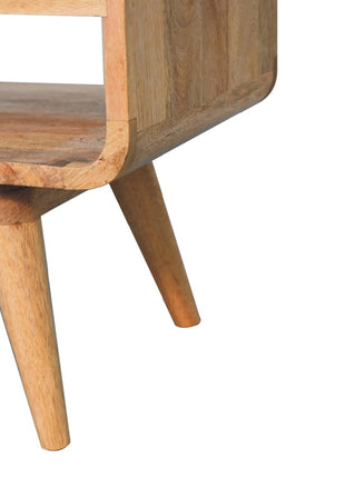 Reverse Curve Oak-ish Media Unit