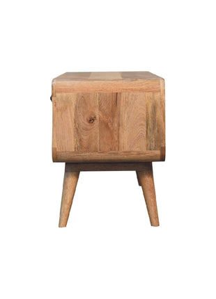 Reverse Curve Oak-ish Media Unit