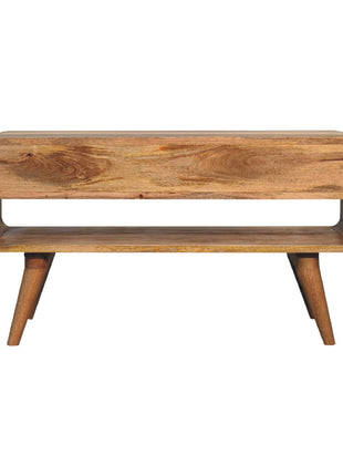 Reverse Curve Oak-ish Media Unit