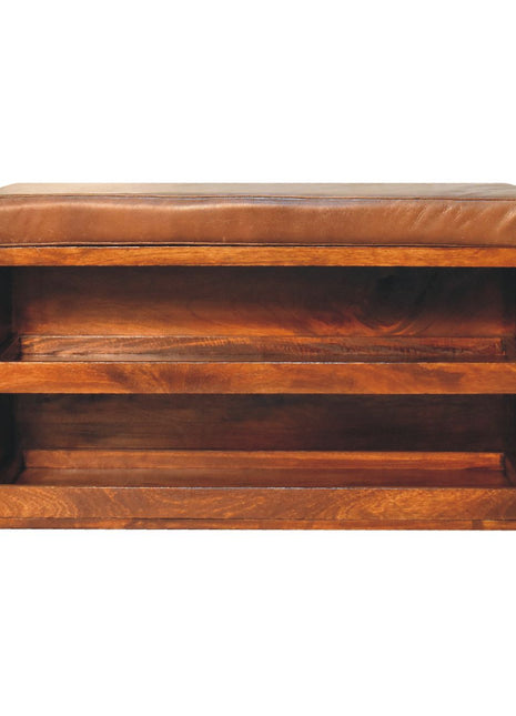 Buffalo Pull out Chestnut Shoe Bench
