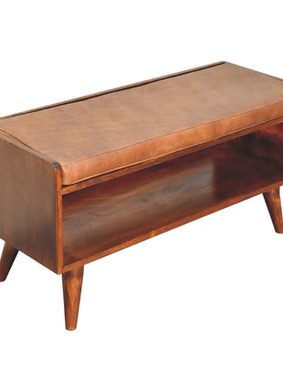 Chestnut Bench with Brown Leather Seatpad