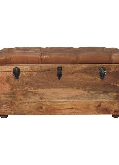 Buffalo Hide Oak-ish Storage Trunk