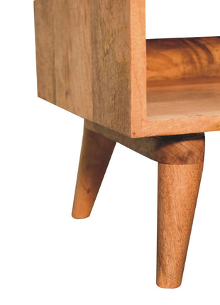 Oak-ish Bench with Tan Leather Seatpad