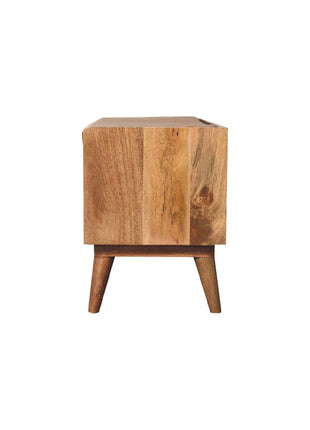 Oak-ish Bench with Tan Leather Seatpad