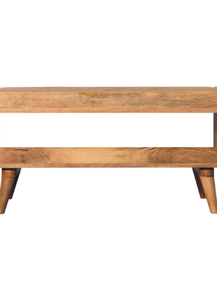 Oak-ish Bench with Tan Leather Seatpad