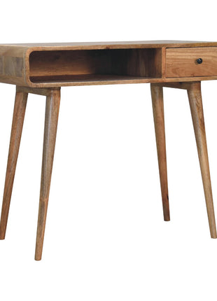 Gebogener Schreibtisch im Eichenholz-Stil