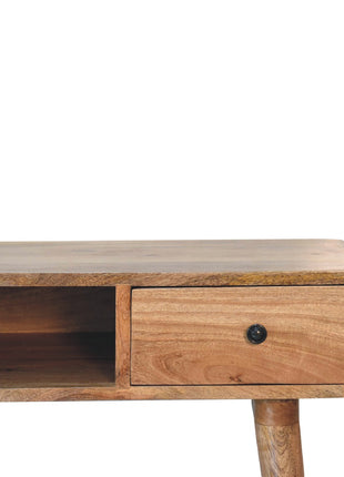 Gebogener Schreibtisch im Eichenholz-Stil