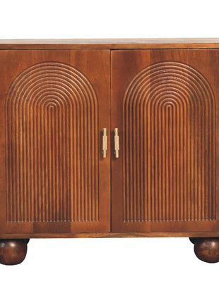 Chestnut Carved Ball Cabinet
