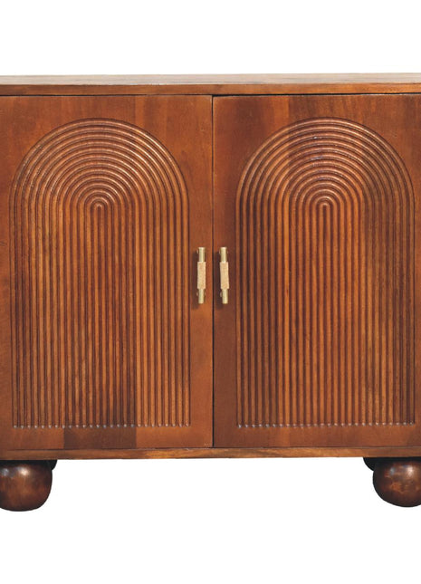Chestnut Carved Ball Cabinet
