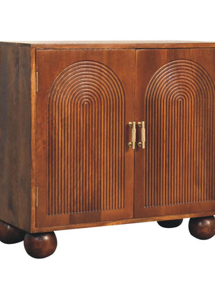 Chestnut Carved Ball Cabinet