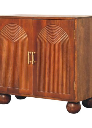 Chestnut Carved Ball Cabinet