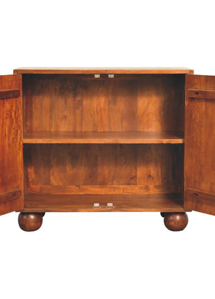 Chestnut Carved Ball Cabinet