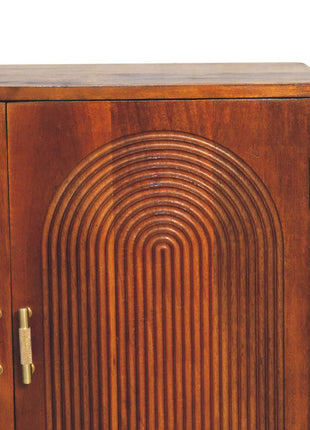 Chestnut Carved Ball Cabinet
