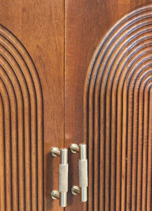 Chestnut Carved Ball Cabinet