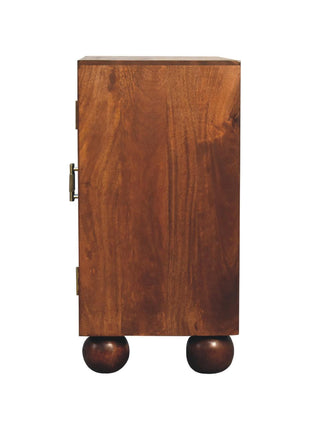 Chestnut Carved Ball Cabinet