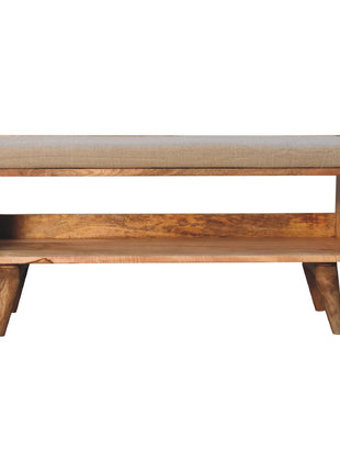 Oak-ish Nordic Storage Bench With Mud Linen