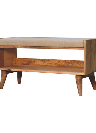 Oak-ish Nordic Storage Bench With Mud Linen