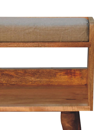 Oak-ish Nordic Storage Bench With Mud Linen