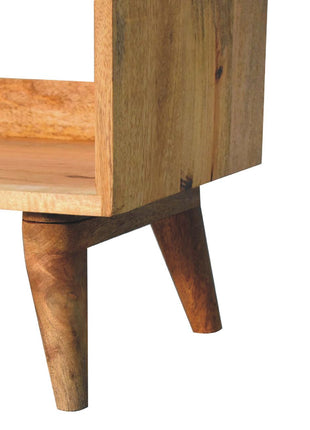 Oak-ish Nordic Storage Bench With Mud Linen