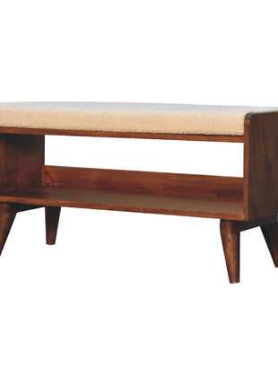 Boucle Nordic Storage Bench