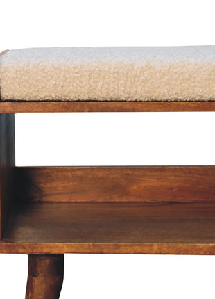 Boucle Nordic Storage Bench