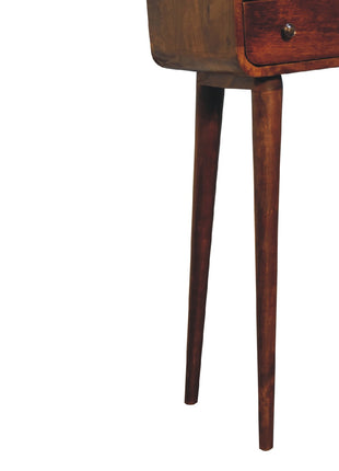 Chestnut Nordic Style One Drawer & One Open Slot Console Table