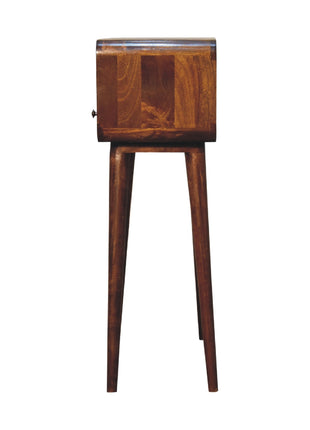Chestnut Nordic Style One Drawer & One Open Slot Console Table