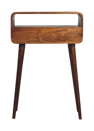 Chestnut Nordic Style One Drawer & One Open Slot Console Table