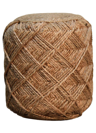 Fußhocker aus Jutefaser, kleines Muster