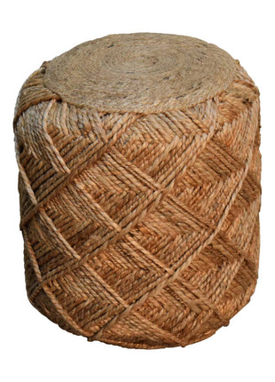 Fußhocker aus Jutefaser, kleines Muster