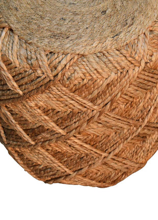 Fußhocker aus Jutefaser, kleines Muster