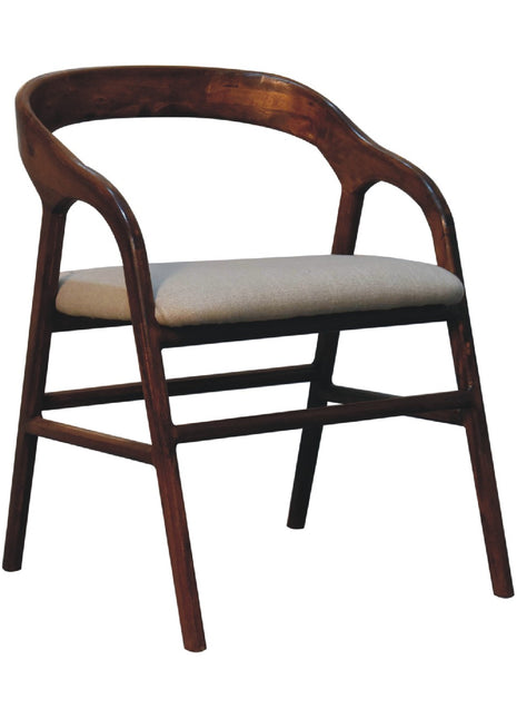Silla decorativa de lino color castaño