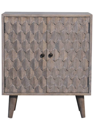 Mini Pineapple Carved Stone Finish Cabinet