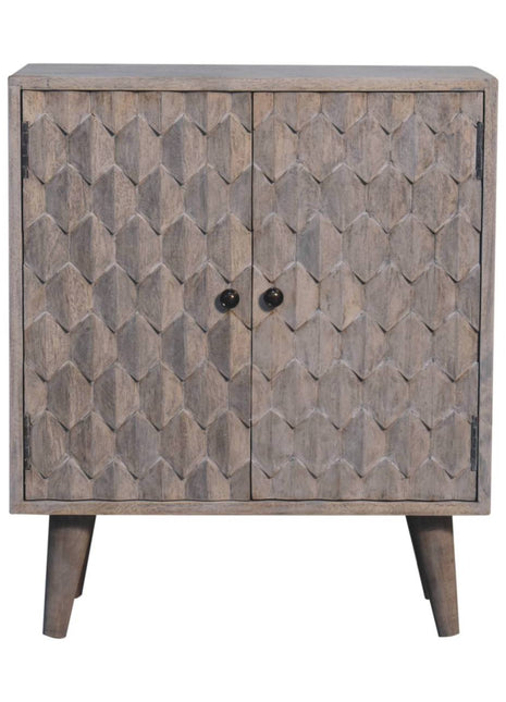 Mini Pineapple Carved Stone Finish Cabinet