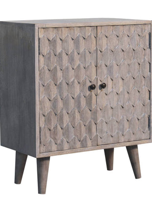 Mini Pineapple Carved Stone Finish Cabinet