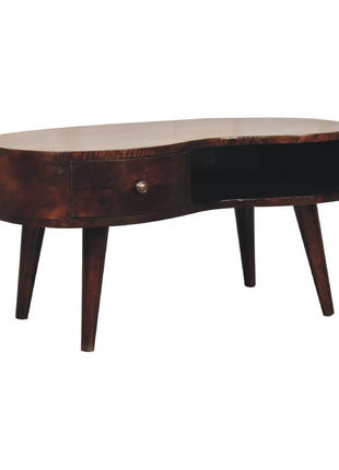 Light Walnut Wave Coffee Table