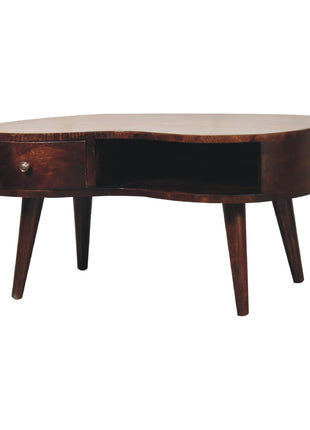 Light Walnut Wave Coffee Table