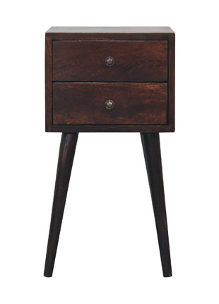 Mini 2 Drawer Light Walnut Bedside