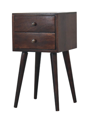 Mini 2 Drawer Light Walnut Bedside